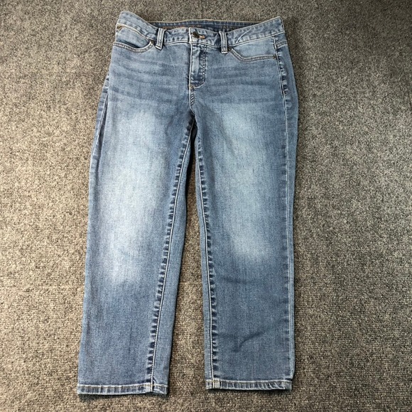 Talbots Signature Crop Jeans Denim Blue Womens Size 8P Petite - Picture 1 of 7